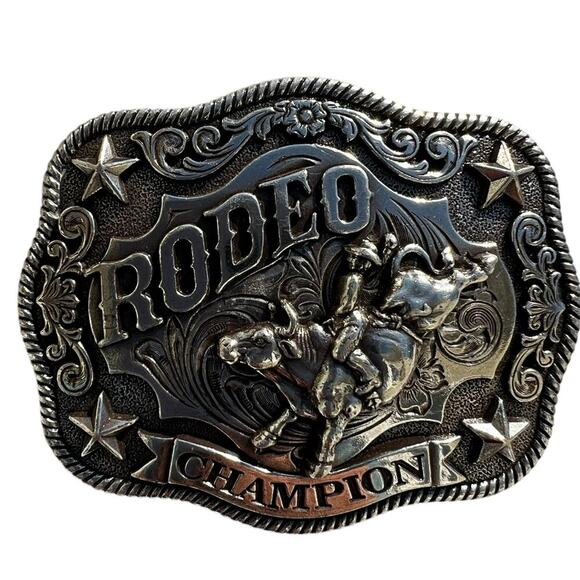 Belt Buckle “RODEO CHAMPION” silver, women's - Picture 3 of 6